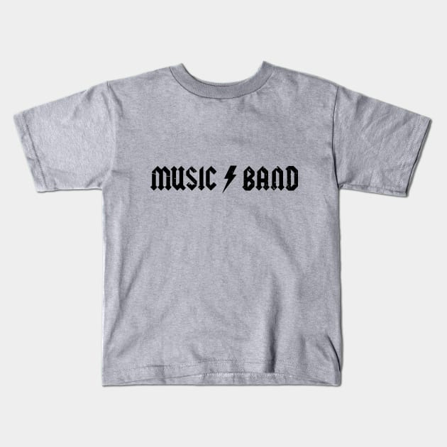 Music Band - Black Grunge Kids T-Shirt by Essoterika